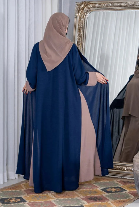 عباية سفر بيج + كحلي Sehrena