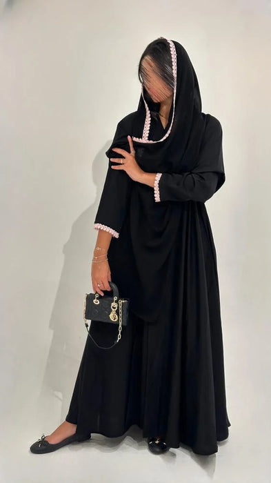 SA6 عباية صيفية مع كلفة ورد Sehrena