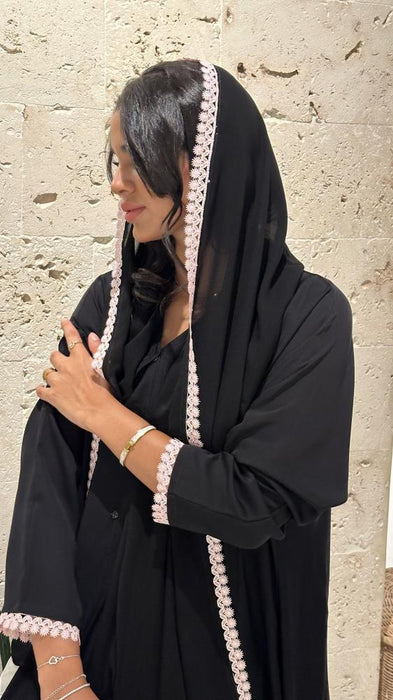 SA6 عباية صيفية مع كلفة ورد Sehrena