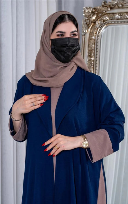 عباية سفر بيج + كحلي Sehrena
