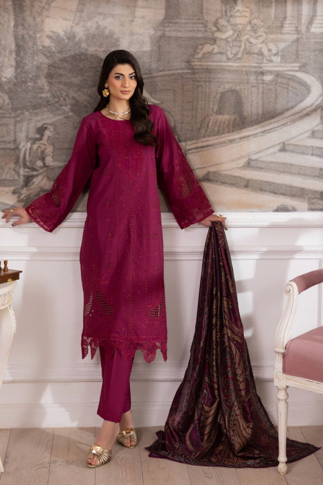 ZE-06 LAWN EMBROIDERED 3PC STITCHED/UNSTITCHED