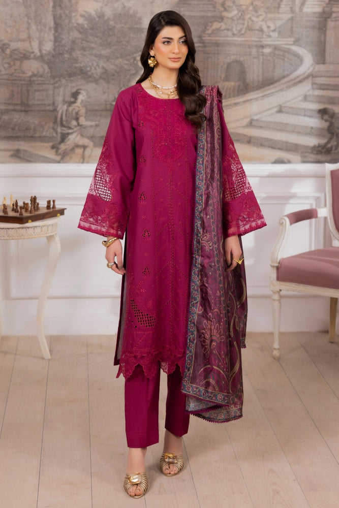 ZE-06 LAWN EMBROIDERED 3PC STITCHED/UNSTITCHED