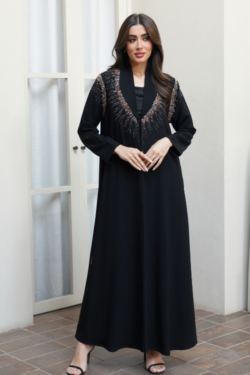 Sehrena Abaya adorned with embellished beadwork