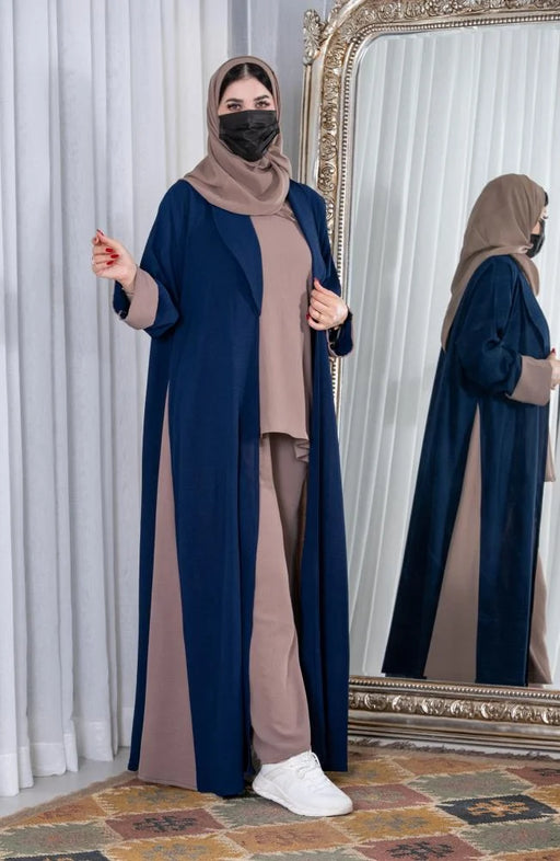 عباية سفر بيج + كحلي Sehrena