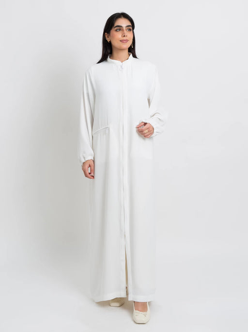 Sehrena White Zipper Hajj Abaya Package