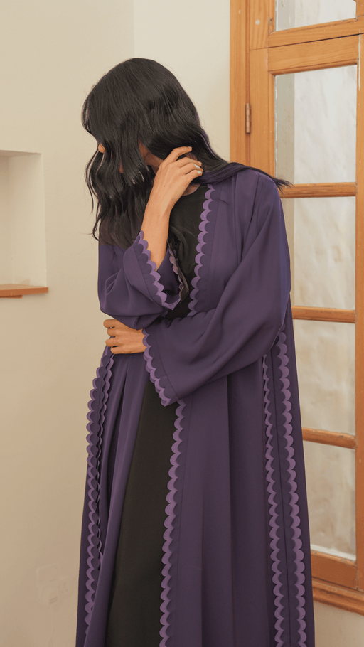 Sehrena Basic Circles (Light/dark Purple Abaya)